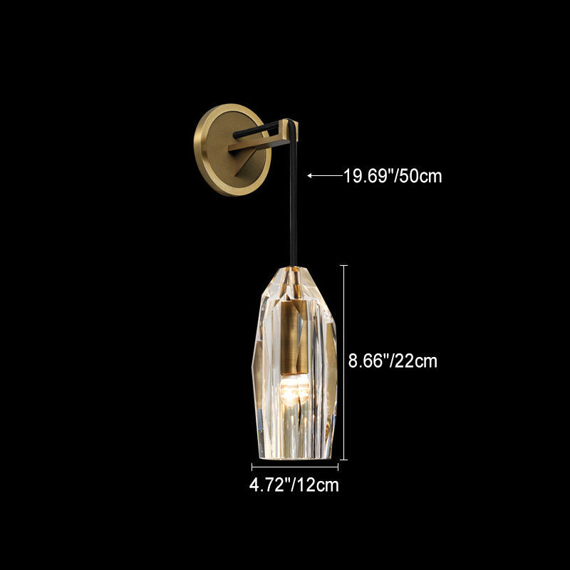 Dazzling Crystal Stone Copper Wall Lamp