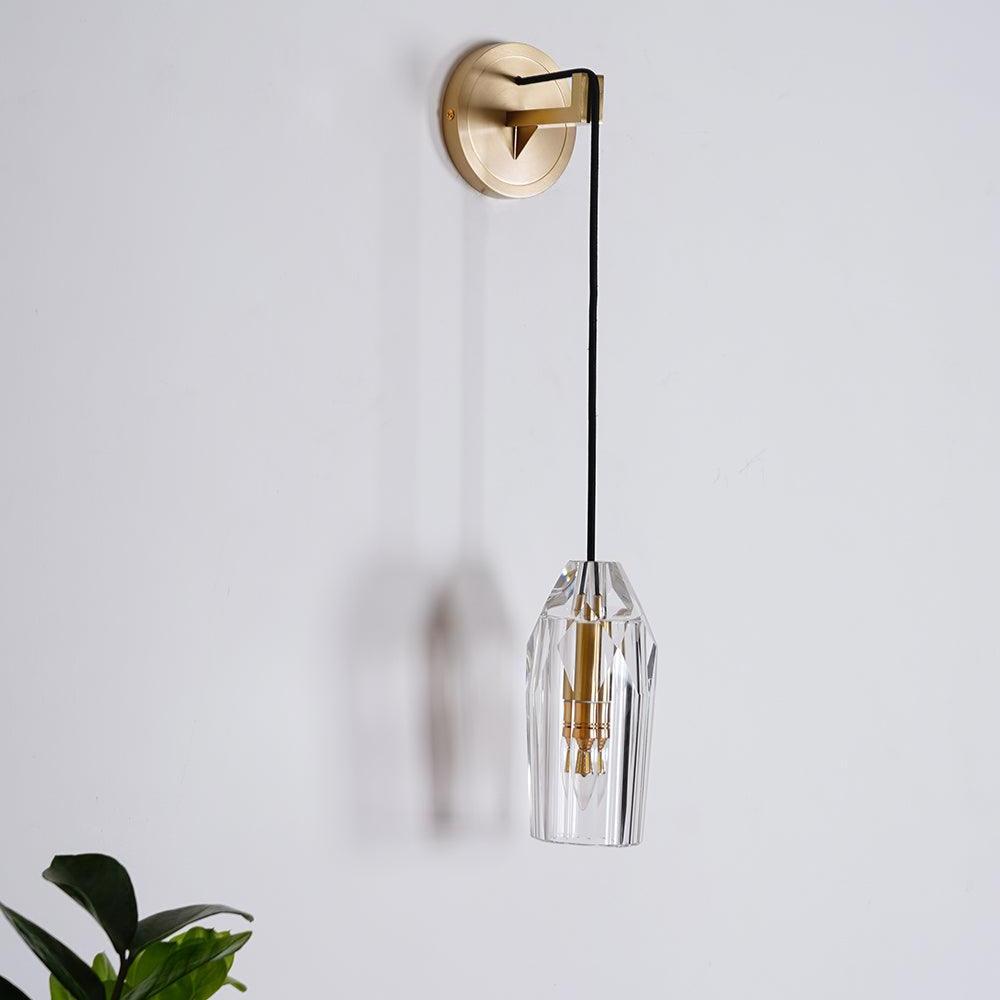 Dazzling Crystal Stone Copper Wall Lamp