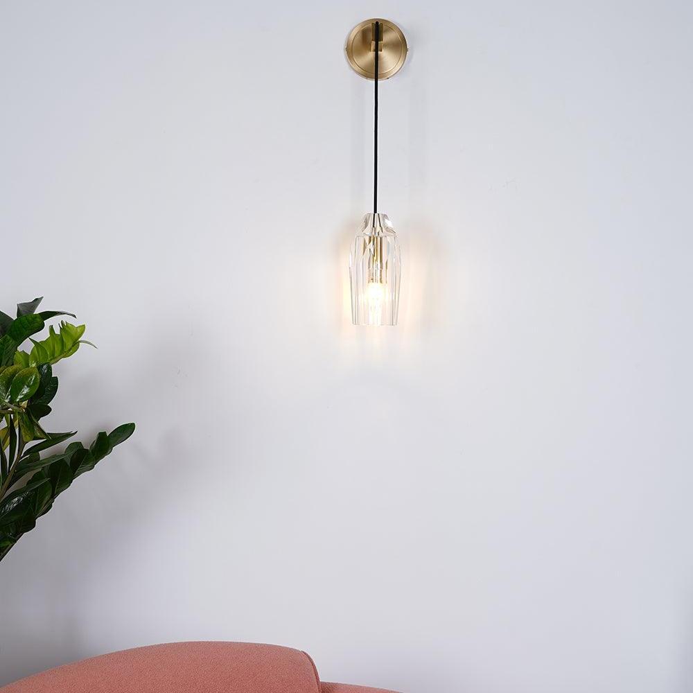 Dazzling Crystal Stone Copper Wall Lamp