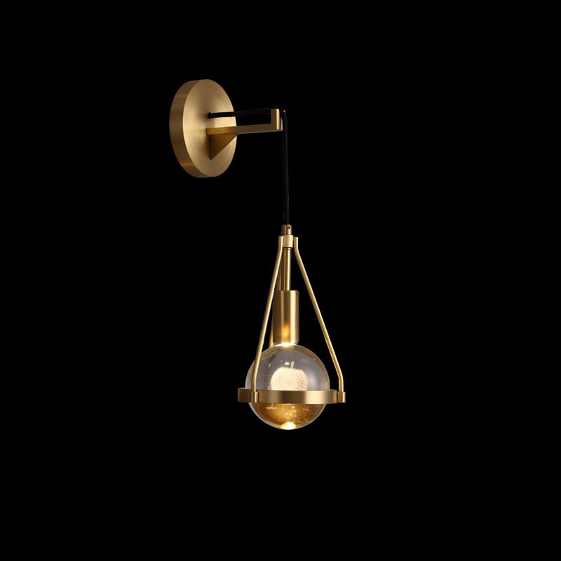 Shiny Raindrop Crystal Brushed Wall Lamp