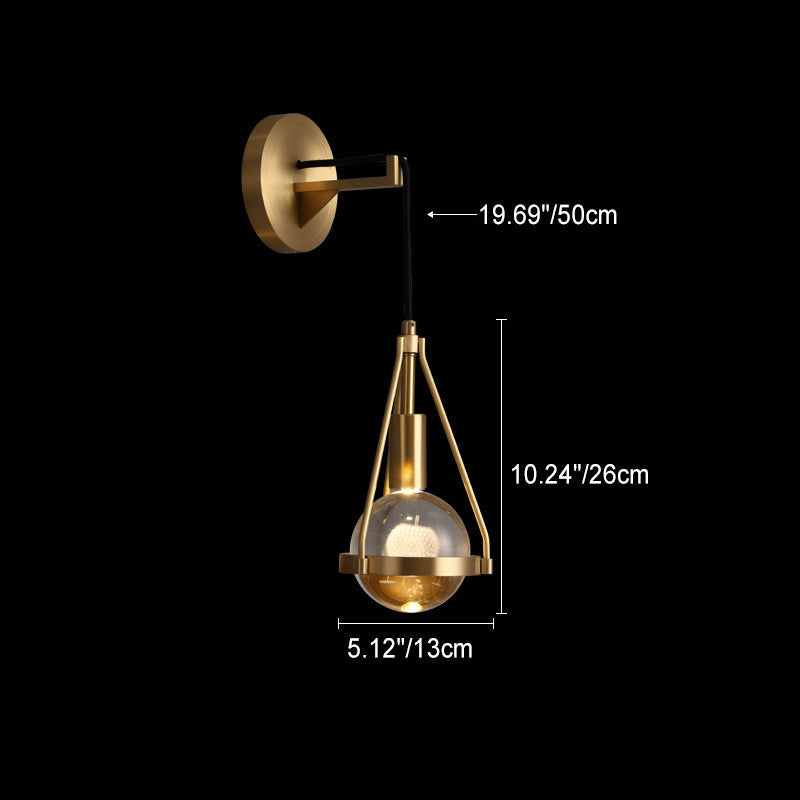 Shiny Raindrop Crystal Brushed Wall Lamp