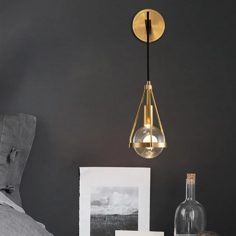 Shiny Raindrop Crystal Brushed Wall Lamp