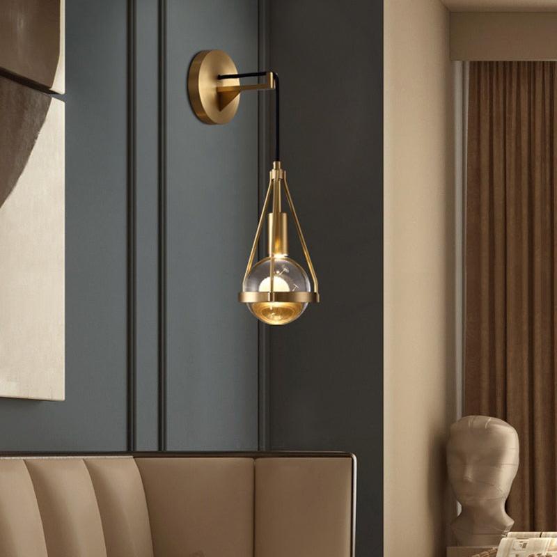 Shiny Raindrop Crystal Brushed Wall Lamp