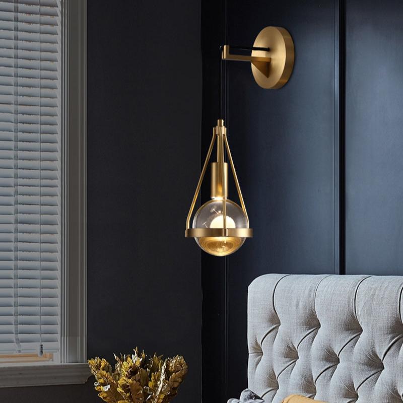Shiny Raindrop Crystal Brushed Wall Lamp