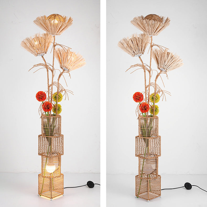 Plant Decoration Rattan Weaving Floor Lamp