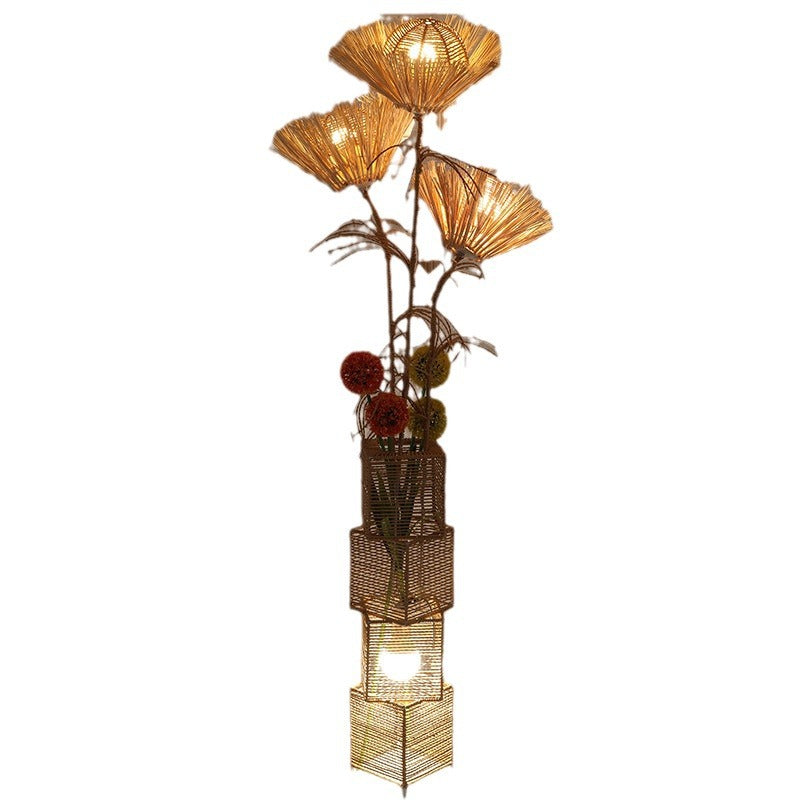 Plant Decoration Rattan Weaving Floor Lamp