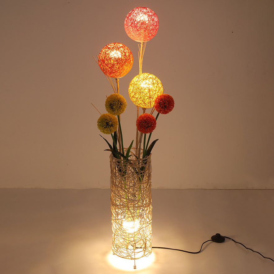 Plant Decoration Rattan Weaving Floor Lamp