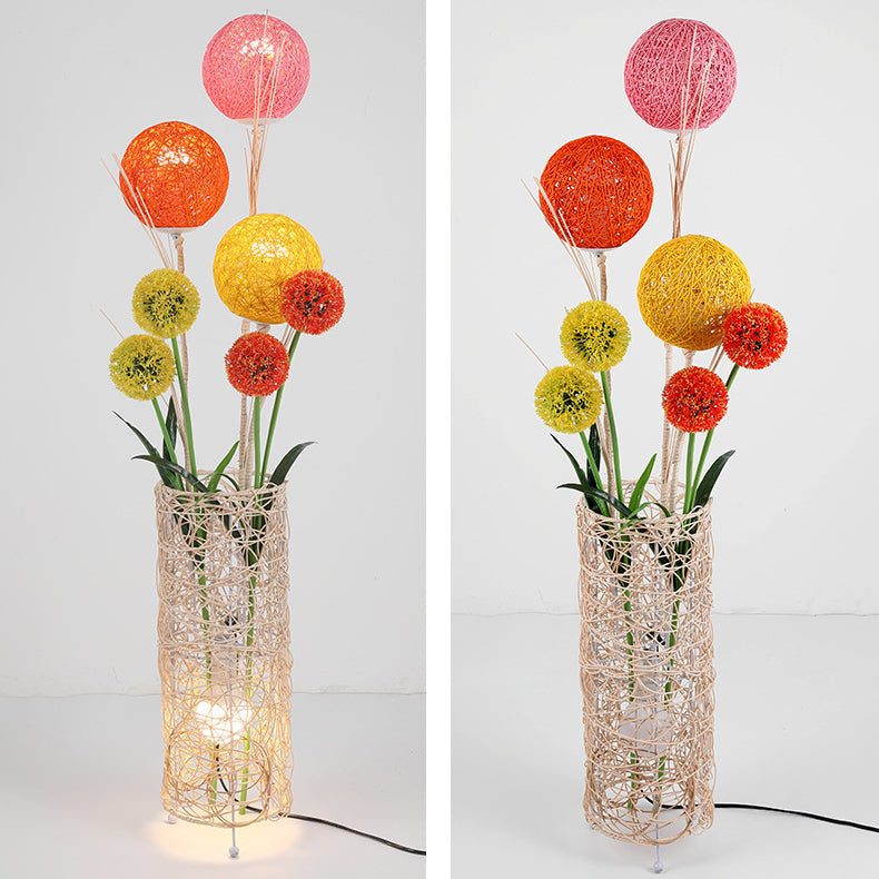 Plant Decoration Rattan Weaving Floor Lamp