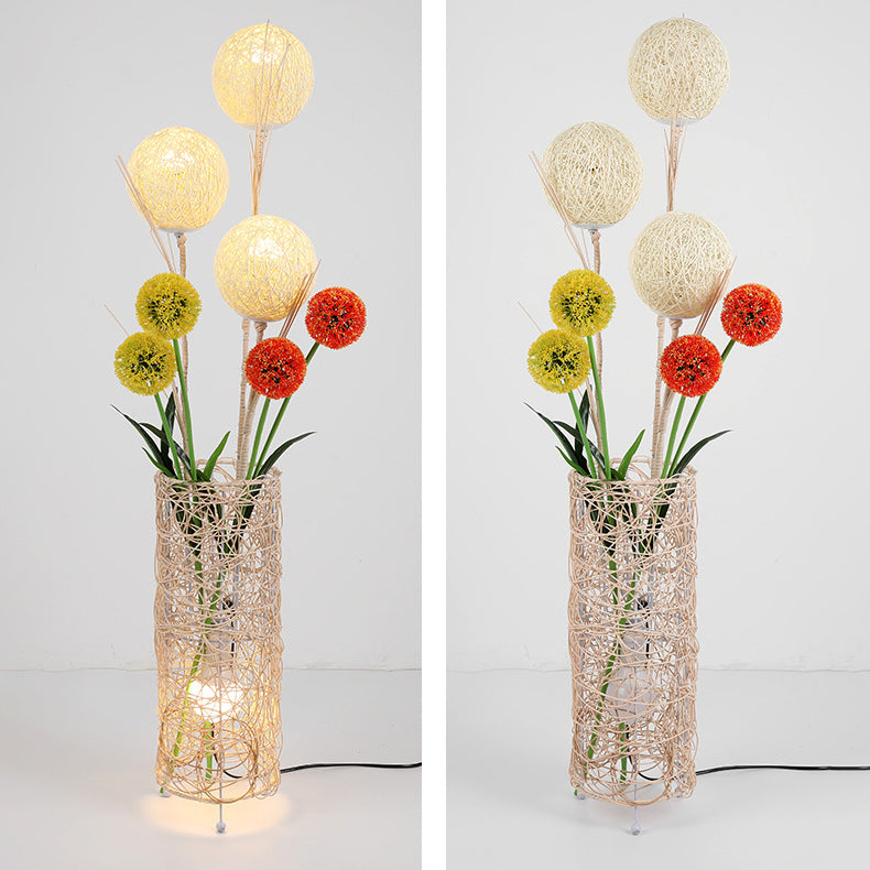 Plant Decoration Rattan Weaving Floor Lamp