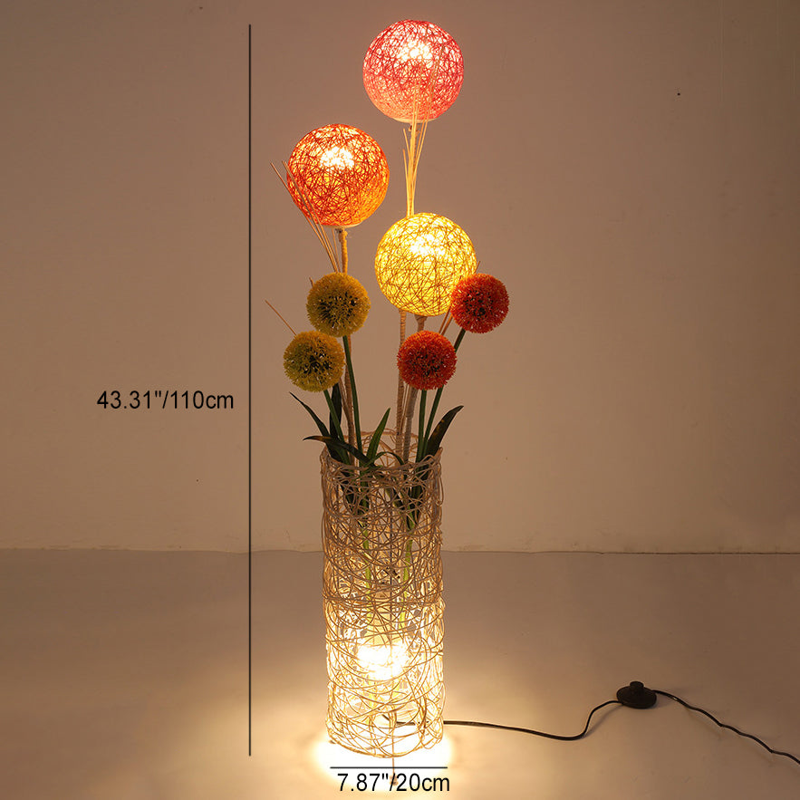 Plant Decoration Rattan Weaving Floor Lamp