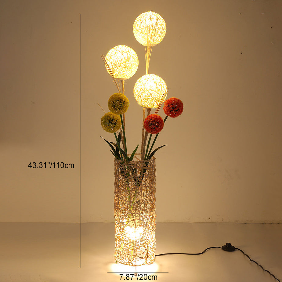 Plant Decoration Rattan Weaving Floor Lamp