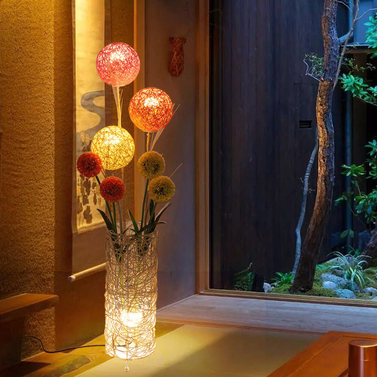 Plant Decoration Rattan Weaving Floor Lamp