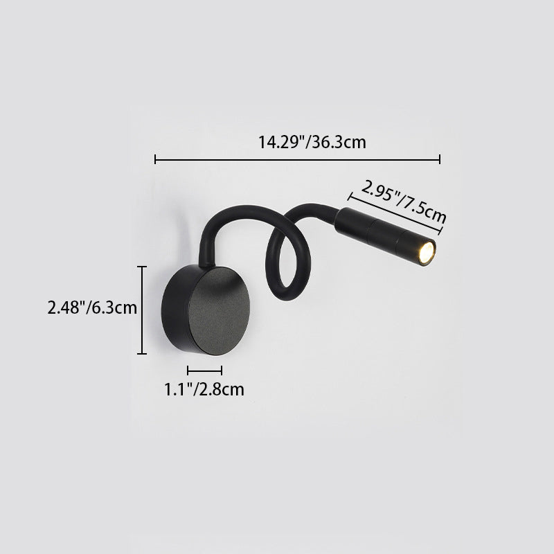 Iron Round Flexible Bending Wall Lamp