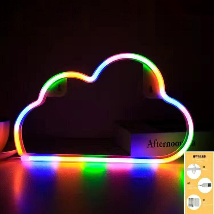 Bright Neon Cloud PVC Table Lamp