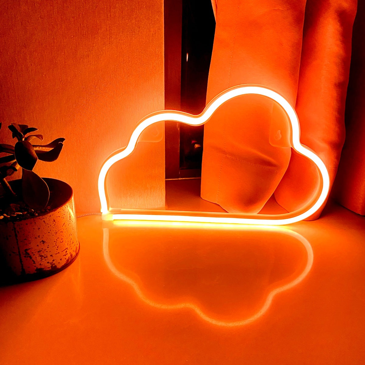 Bright Neon Cloud PVC Table Lamp