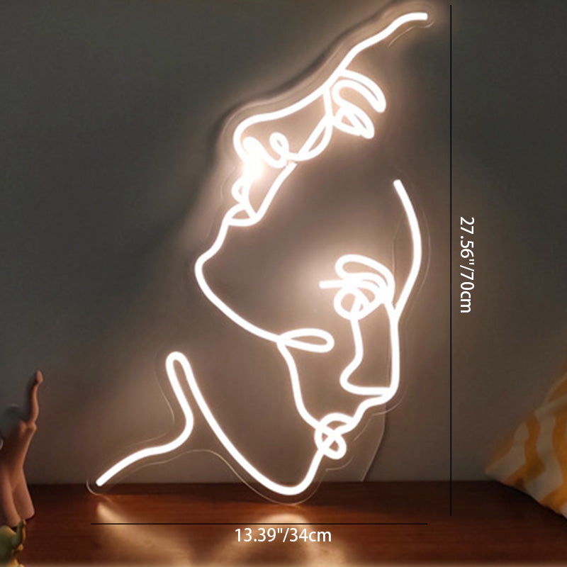 Acrylic Two Face Neon Table Lamp