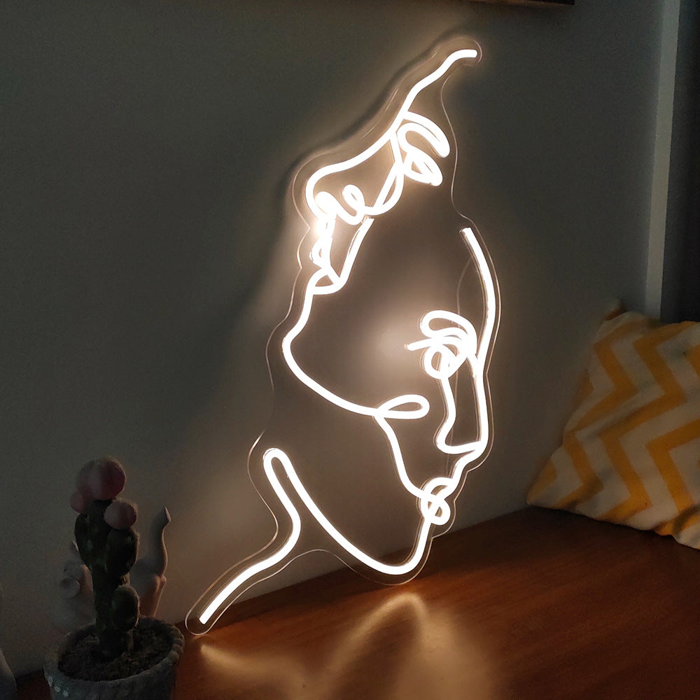 Acrylic Two Face Neon Table Lamp