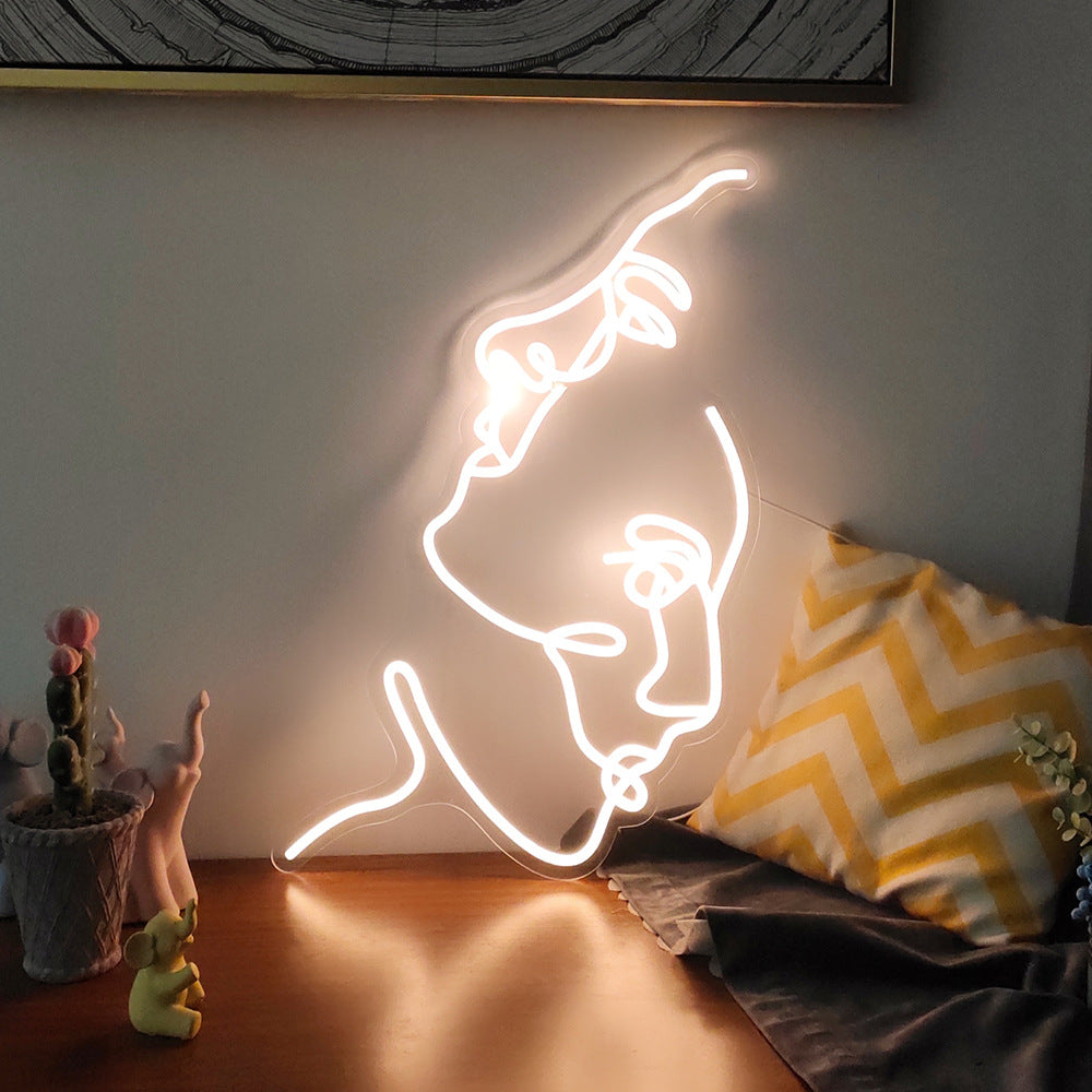 Acrylic Two Face Neon Table Lamp