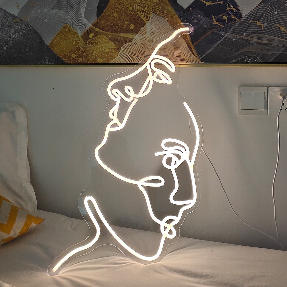 Acrylic Two Face Neon Table Lamp