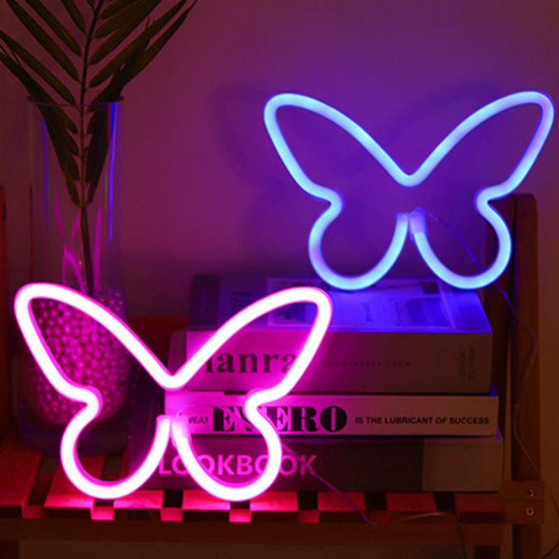 Butterfly Neon Bedroom Table Lamp