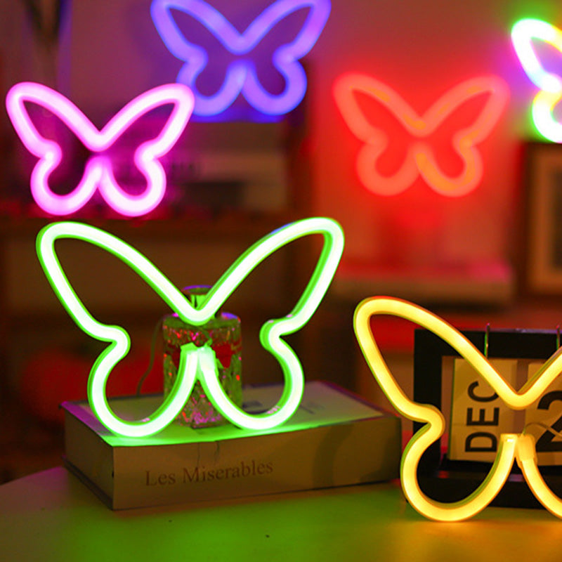 Butterfly Neon Bedroom Table Lamp