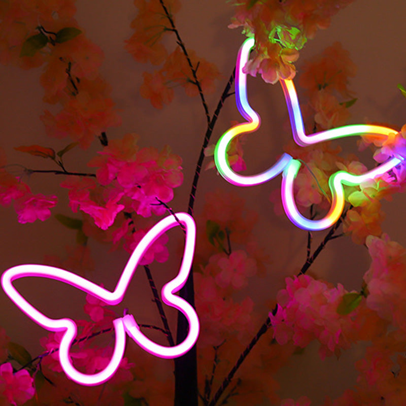 Butterfly Neon Bedroom Table Lamp