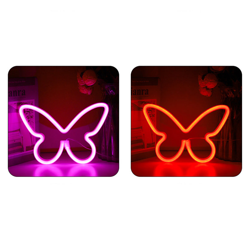 Butterfly Neon Bedroom Table Lamp