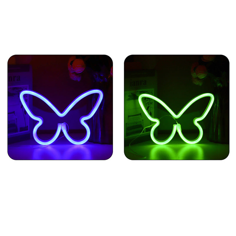 Butterfly Neon Bedroom Table Lamp