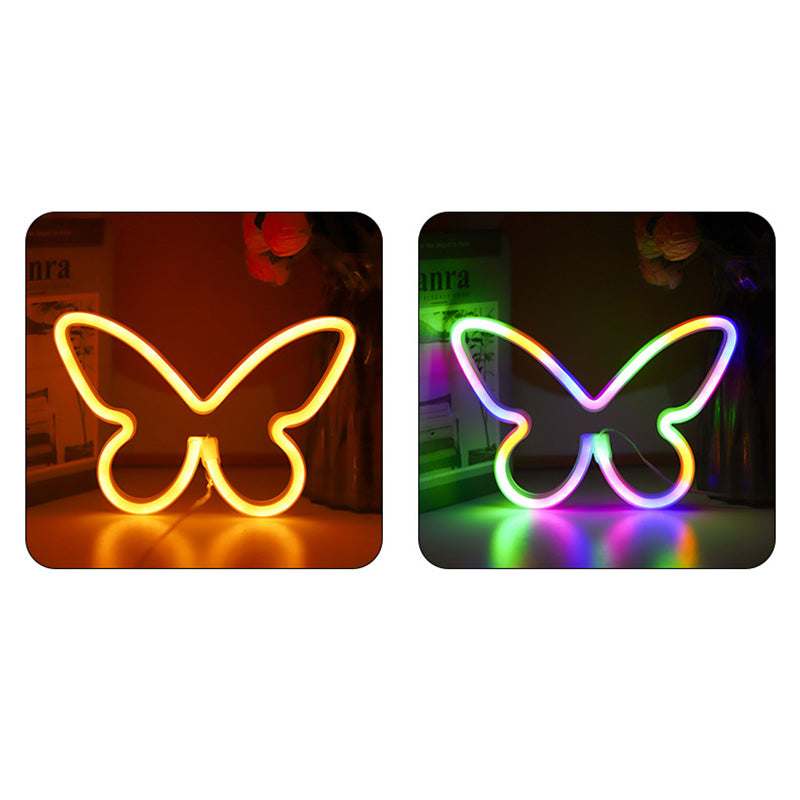Butterfly Neon Bedroom Table Lamp