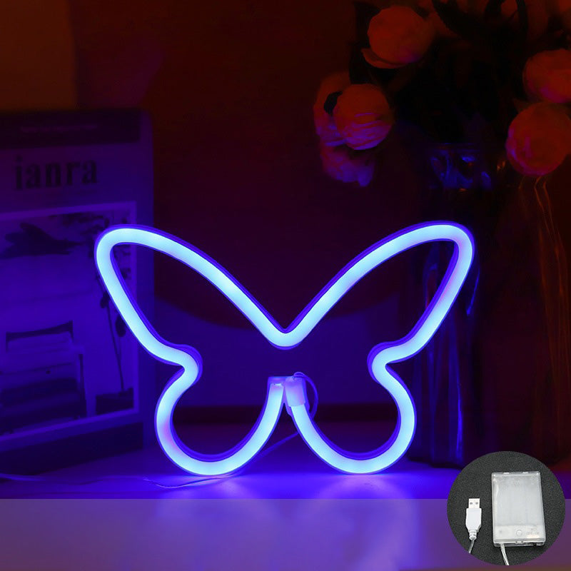 Butterfly Neon Bedroom Table Lamp