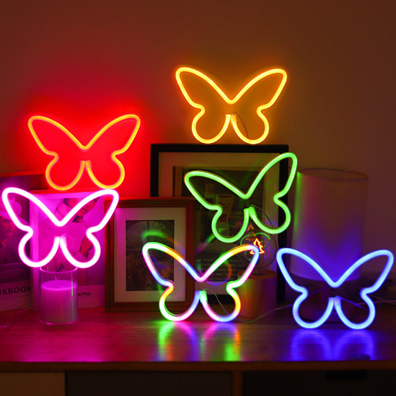 Butterfly Neon Bedroom Table Lamp