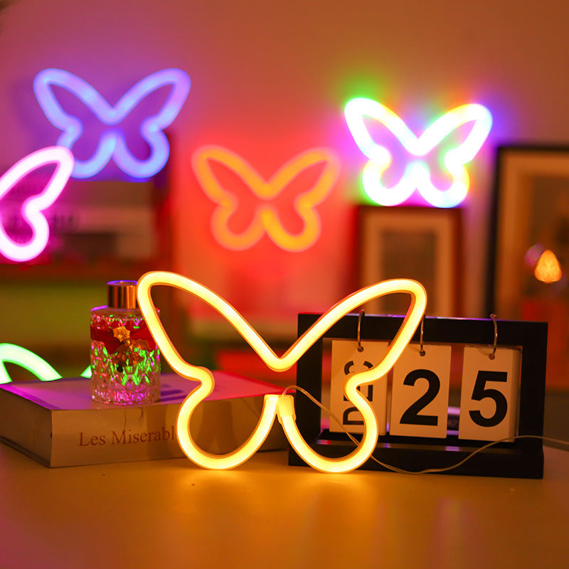 Butterfly Neon Bedroom Table Lamp