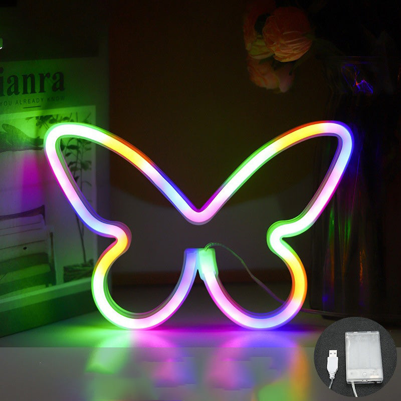 Butterfly Neon Bedroom Table Lamp
