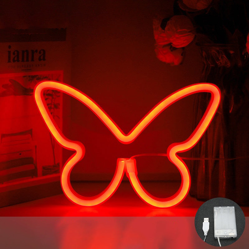 Butterfly Neon Bedroom Table Lamp