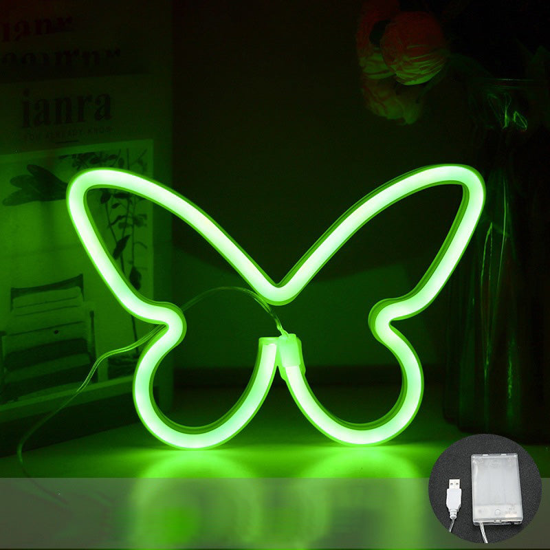 Butterfly Neon Bedroom Table Lamp