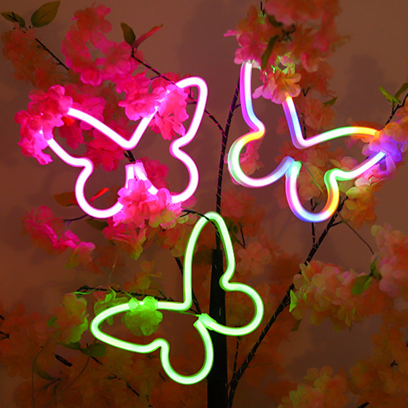 Butterfly Neon Bedroom Table Lamp