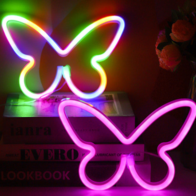 Butterfly Neon Bedroom Table Lamp