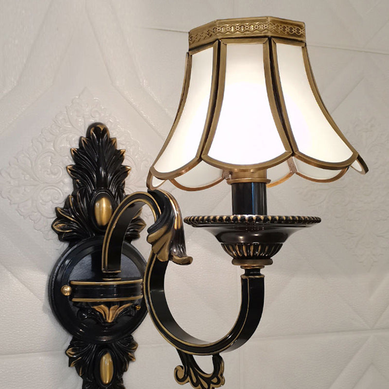 Full Copper Frame Glass Wall Lamp