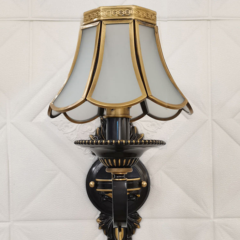 Full Copper Frame Glass Wall Lamp