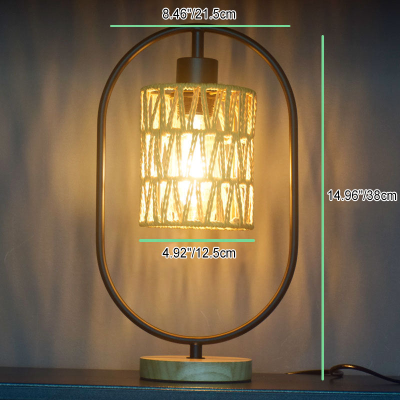 Hemp Rope Weaving Cage Table Lamp