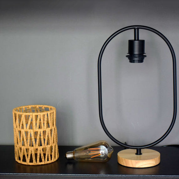 Hemp Rope Weaving Cage Table Lamp