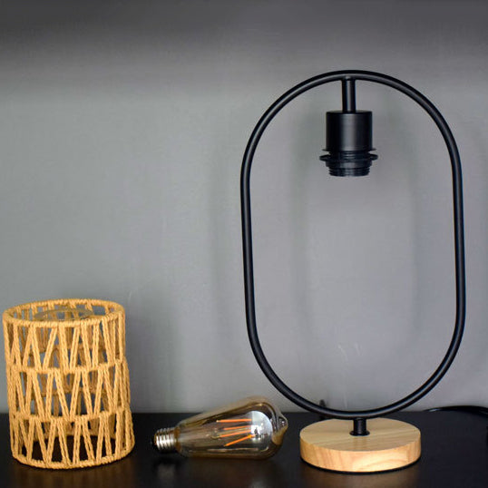 Hemp Rope Weaving Cage Table Lamp