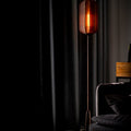Silk Fabric Cylinder Wood Floor Lamp