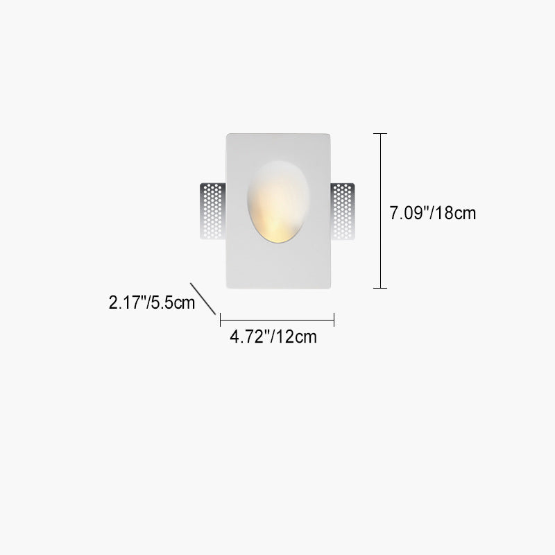 Recessed Plaster Round Living Wall Lamp