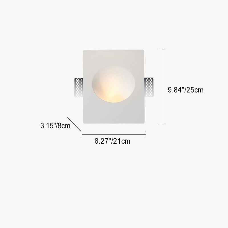 Recessed Plaster Round Living Wall Lamp