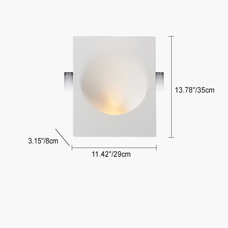Recessed Plaster Round Living Wall Lamp