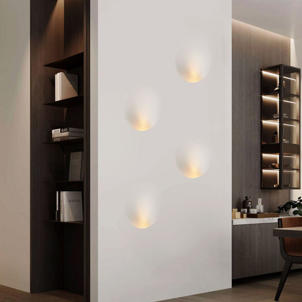 Recessed Plaster Round Living Wall Lamp