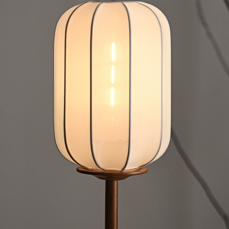Fabric Cylinder Wood Bedroom Table Lamp