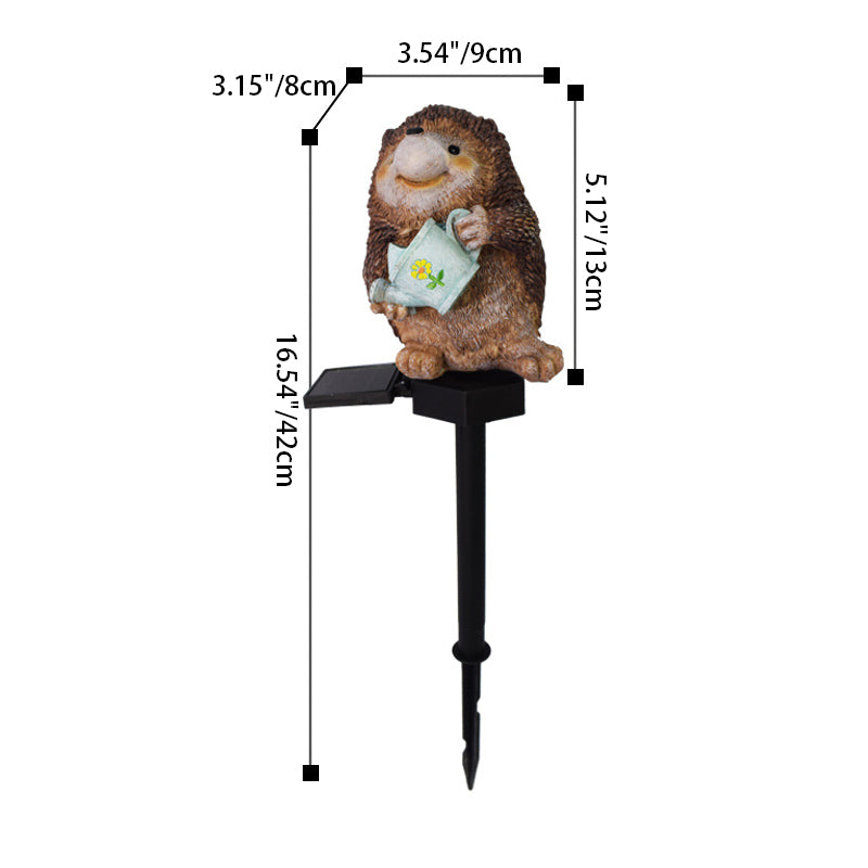 Resin Kettle Hedgehog Lawn Outdoor Light