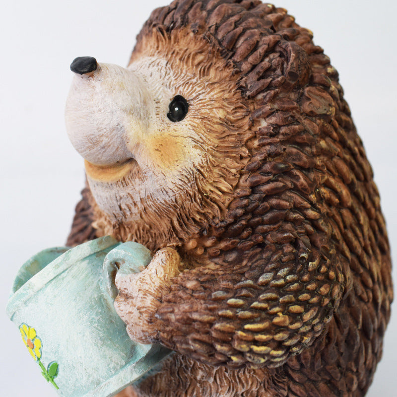 Resin Kettle Hedgehog Lawn Outdoor Light